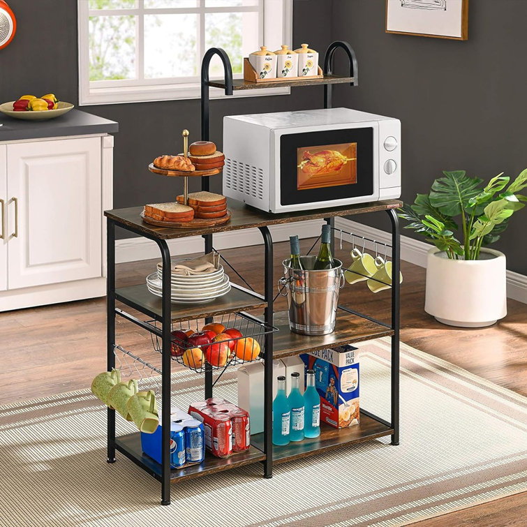 Better Homes & Gardens 35'' Steel Standard Baker's Rack with Microwave